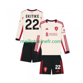 Maillot de Foot Liverpool Hugo Ekitike 22 Extérieur 2025-26 Manches Longues - Enfant